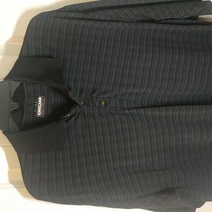 Men's XL Black Striped Kirkland Signature Polo shirt